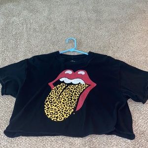 rock and roll cropped tee